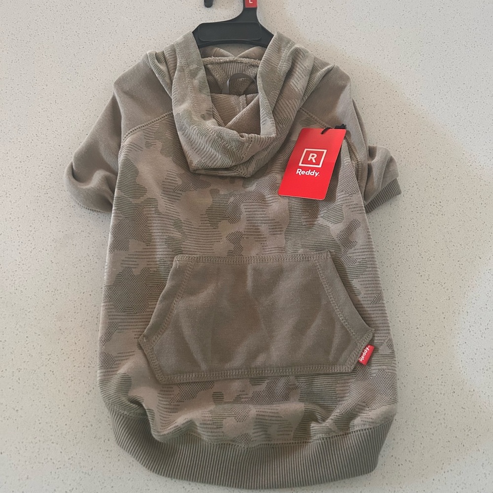 Reddy Camo Dog Hoodie: Size Large